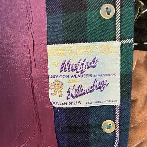 Vintage Moffat Vest Handloom Weavers Tartan‎ Plaid Wool Vest Kilmahog Scotland - Picture 4 of 6